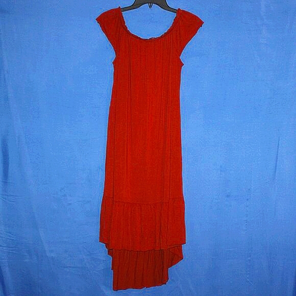 Excuse Me I Have To Go Be Awesome Rust Off-Shoulder Maxi Dress - Women's Size S - Picture 5 of 7